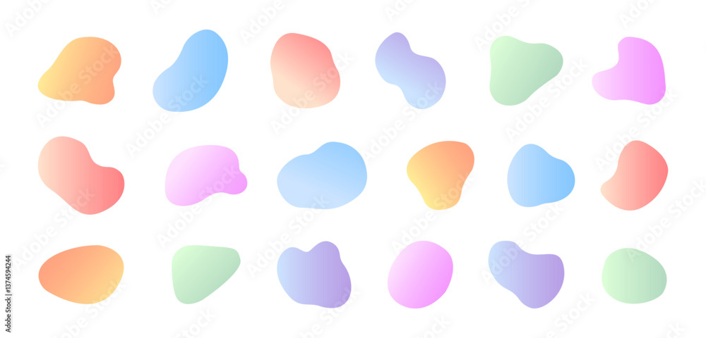 Set of Vector Amoeba Shapes – Modern Freeform Fluid Frames in Soft Pastel Colors – Abstract Organic Design Elements Set of Vector Amoeba Shapes – Modern Freeform Fluid Frames in Soft Pastel Colors – Abstract Organic Design Elements
