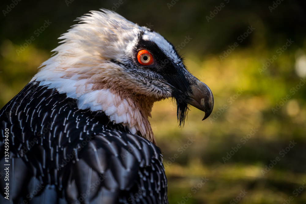 Fototapeta premium bearded vulture portrait in nature park