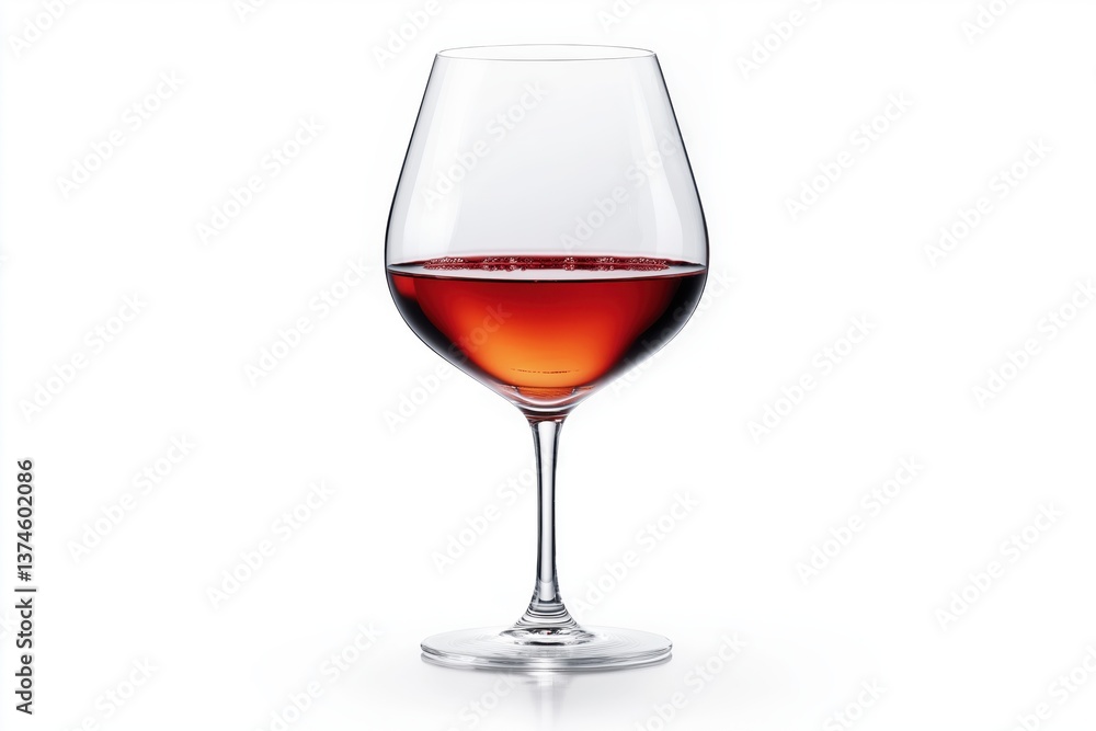 Elegant glass of red wine against a white background Elegant glass of red wine against a white background