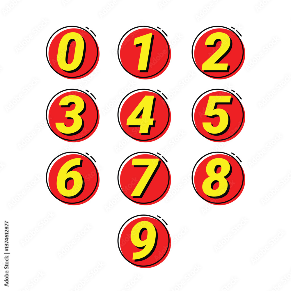 Numbers Bullet Point. Label Set. Vector illustration. Numbers Bullet Point. Label Set. Vector illustration.