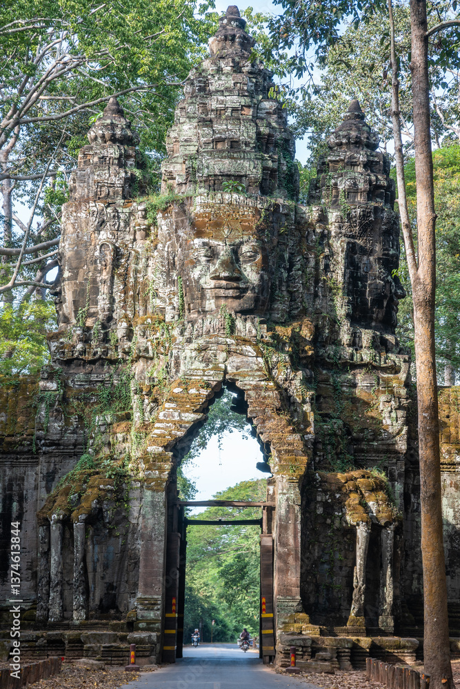 Naklejka premium Preah Khan Temple Temple, Angkor Wat, ancient temples, Khmer civilization, Cambodia