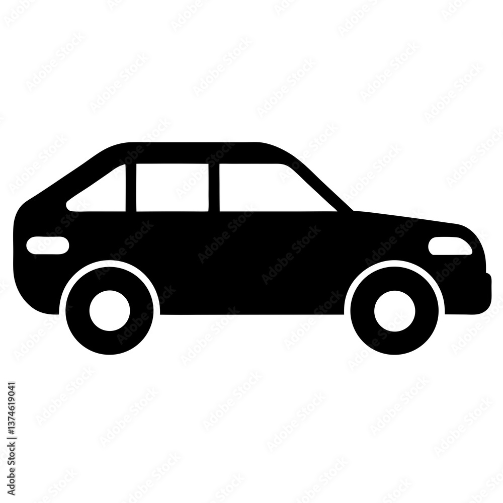Naklejka premium Editable SUV Side View Silhouette for Automotive Projects Vector illustration