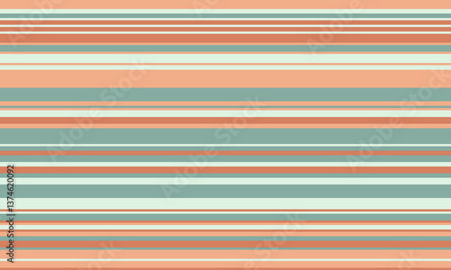 Wallpaper Mural Horizontal pastel stripes in peach, teal, and cream create a calming, minimalist background. Perfect for website banners, packaging, textiles, or any design needing a subtle yet stylish texture. Torontodigital.ca