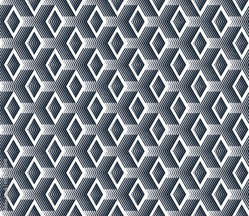 Cubes abstract background, seamless pattern with 3D blocks, geometric linear polygon wallpaper, isometric surreal cubic construction tiling pattern.