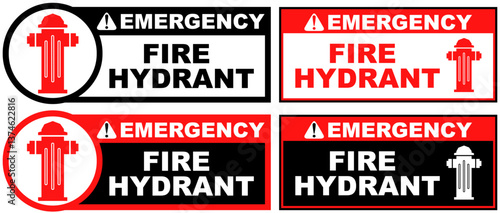 Set Collections fire hydrant emergency sign template design vector illustration