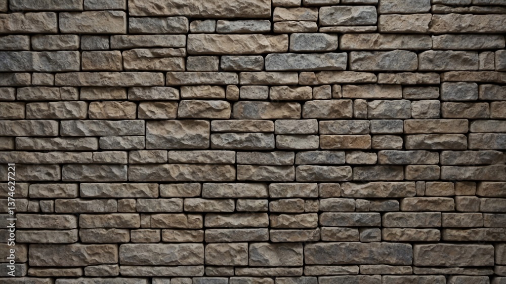 A textured wall made of various-sized stone bricks in earthy tones, showcasing a rustic and natural design. A textured wall made of various-sized stone bricks in earthy tones, showcasing a rustic and natural design.