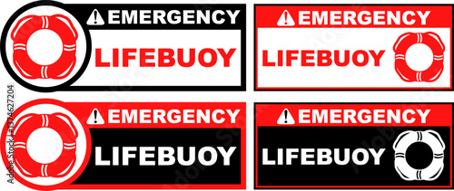 Set Collections lifebuoy emergency sign template design vector illustration