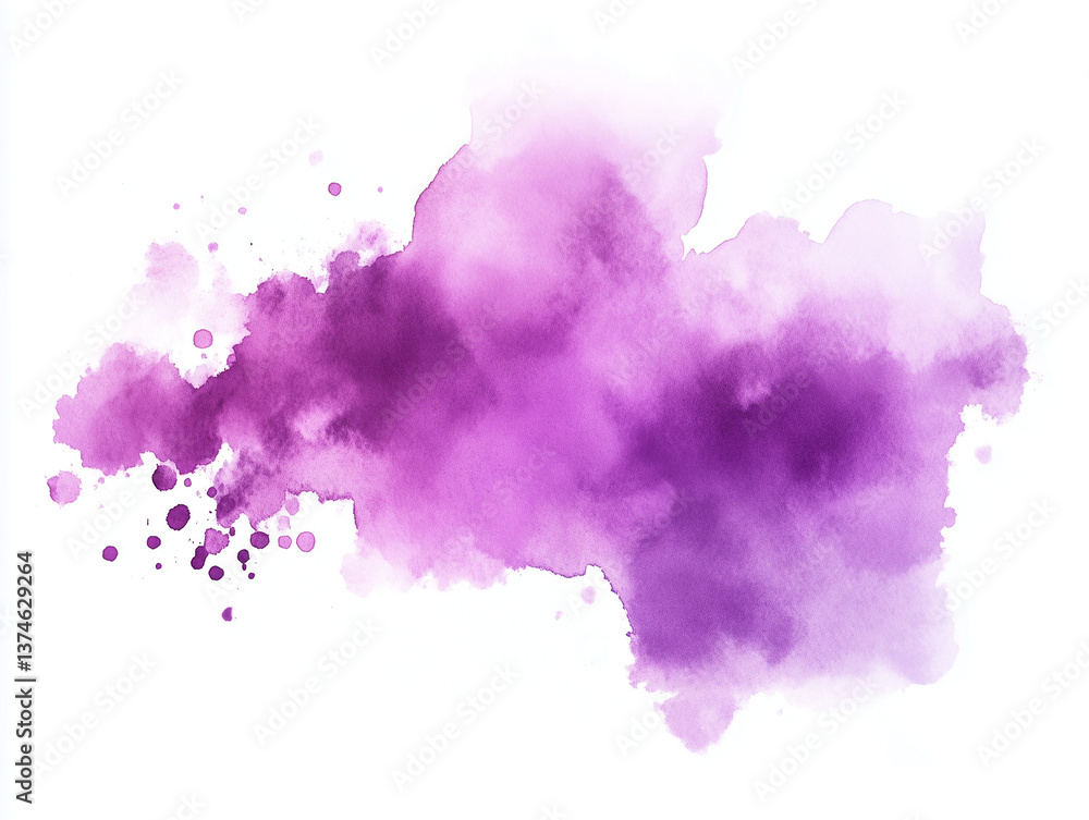 Obraz premium Bright purple splash with paint droplets, illustration