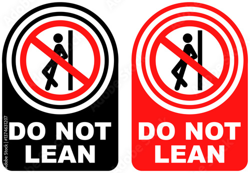 Set vector do not lean sign symbol labels sticker design illustration