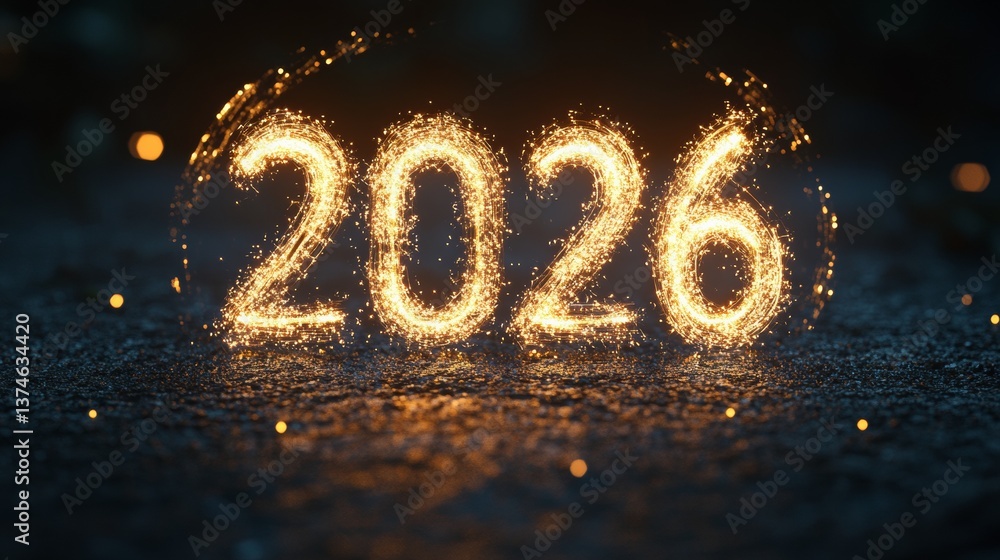 2026 New Year background with sparkles