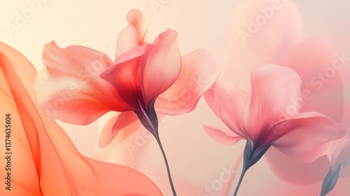 Floral abstract background in pastel hues