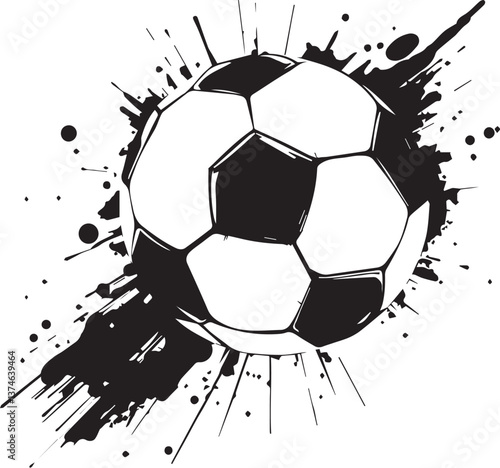Dynamic Soccer Ball with Splash Effect Vector Illustration for Sports Design