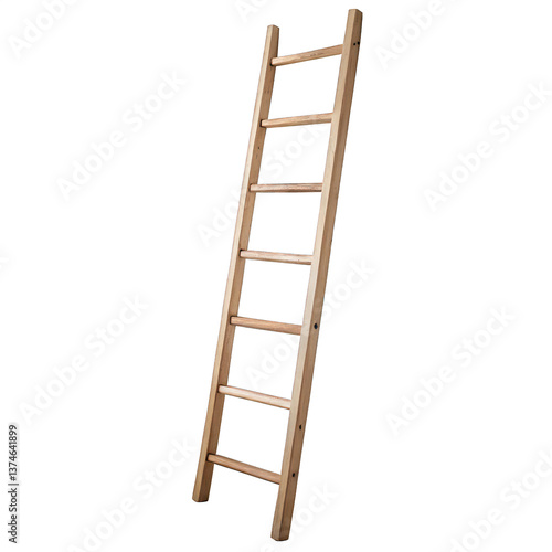 a wooden ladder leaning against a surface