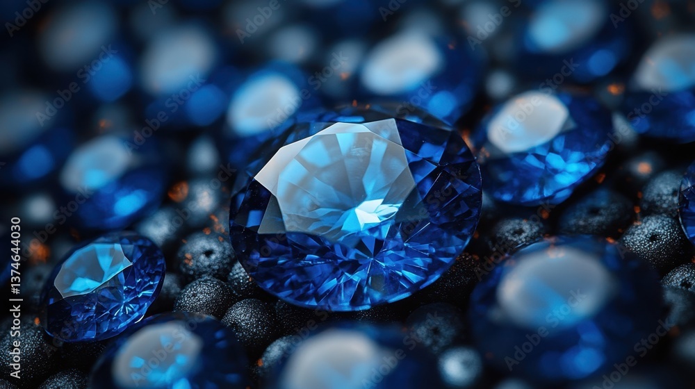 Beauty of sapphires captured in stunning detail against a dark, textured background, showcasing their brilliance and uniqueness Beauty of sapphires captured in stunning detail against a dark, textured background, showcasing their brilliance and uniqueness