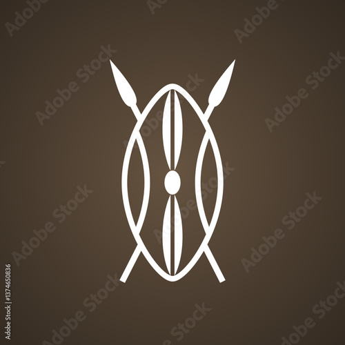 Maasai shield - symbol from the flag of Kenya