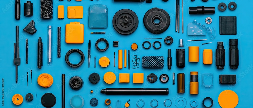 Assorted parts, arranged Assorted parts, arranged