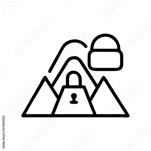 Mountain Padlock Icon