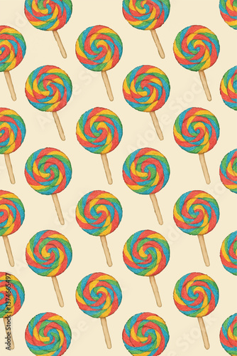 Lollipop Collection Print Design in Vector