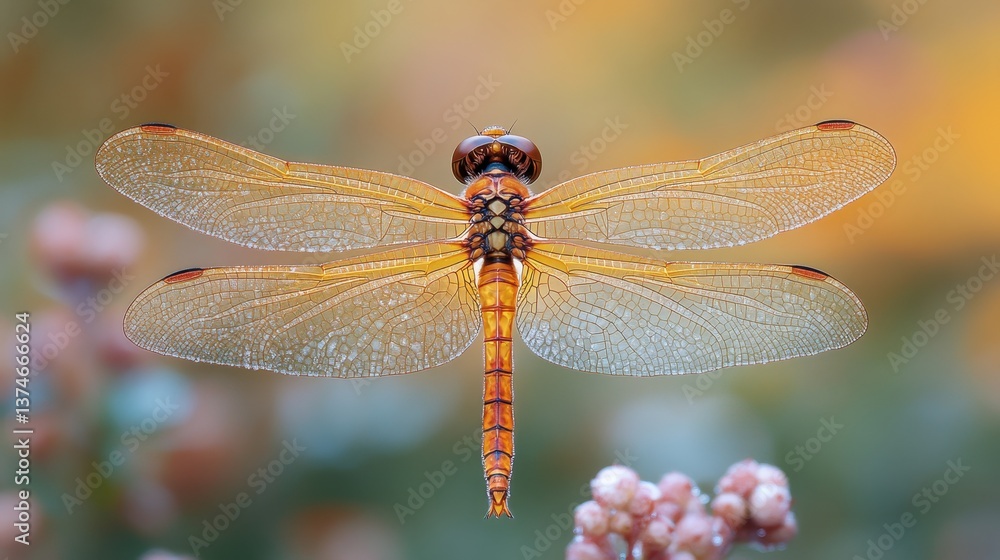 Exploring the intricate beauty of dragonfly fashion amidst blooming flora on a sunlit day in a serene natural setting Exploring the intricate beauty of dragonfly fashion amidst blooming flora on a sunlit day in a serene natural setting