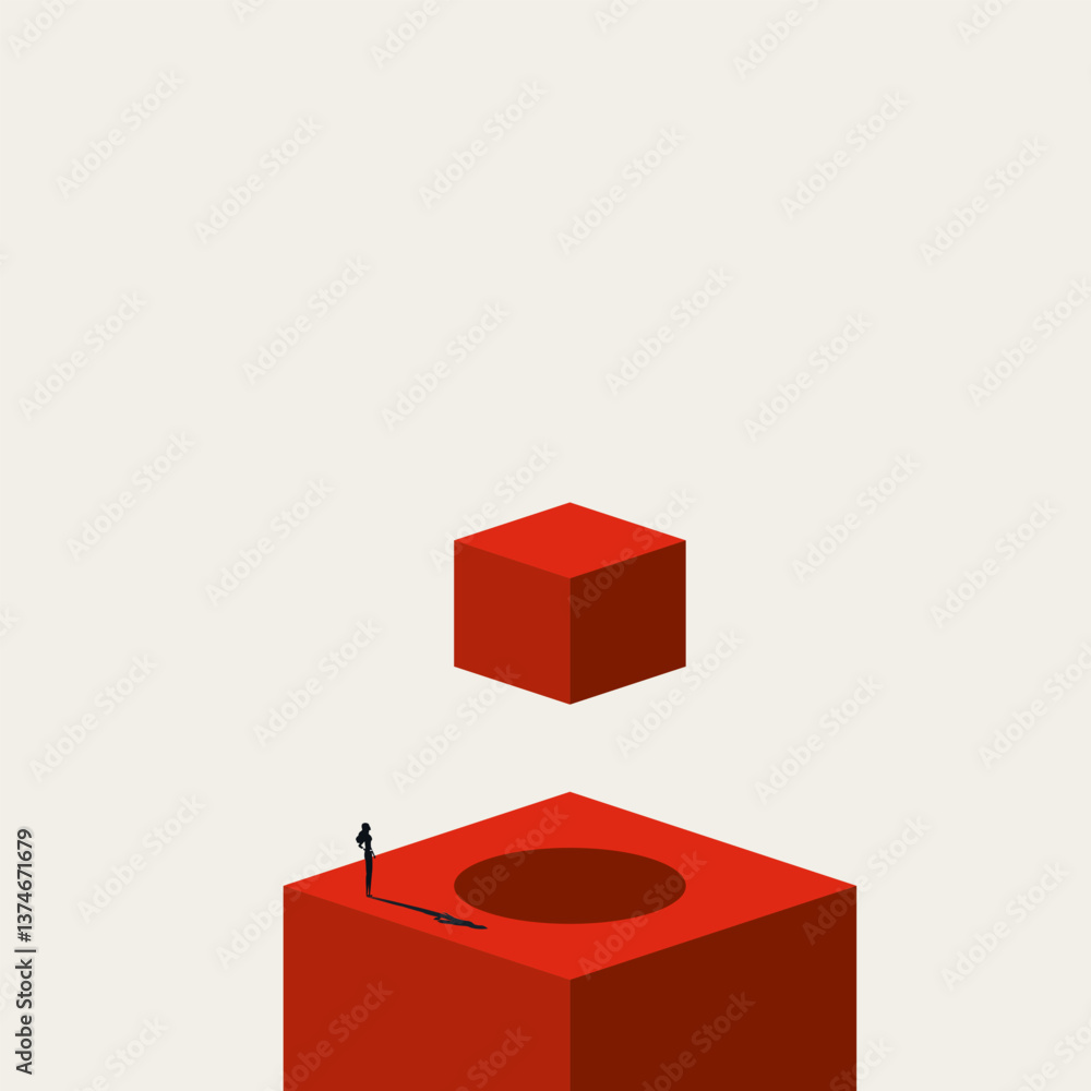 Obraz premium Business struggle and impossible task vector concept. Symbol of challenge, difficulty. Minimal design eps10 illustration.