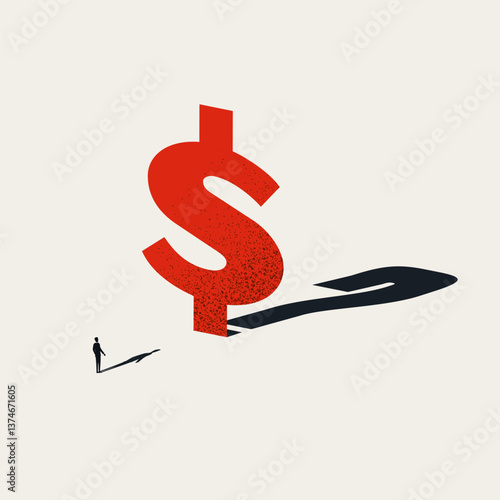 US financial market crash business vector concept. Symbol of recession, bankruptcy, failure. Minimal design eps10 illustration.
