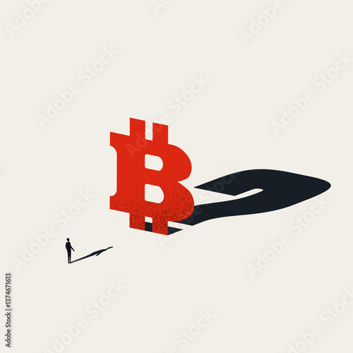 Bitcoin future vector concept. Symbol of cryptocurrency, investment, finance. Minimal design eps10 illustration.