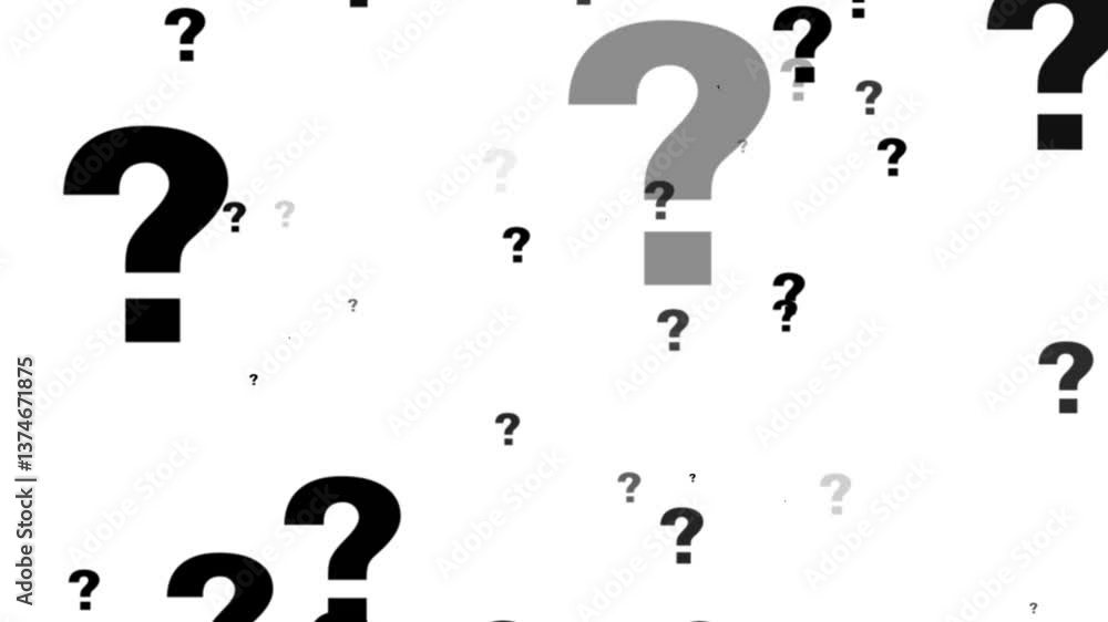 Question marks fading Animation, on alpha channel background. Animation ...