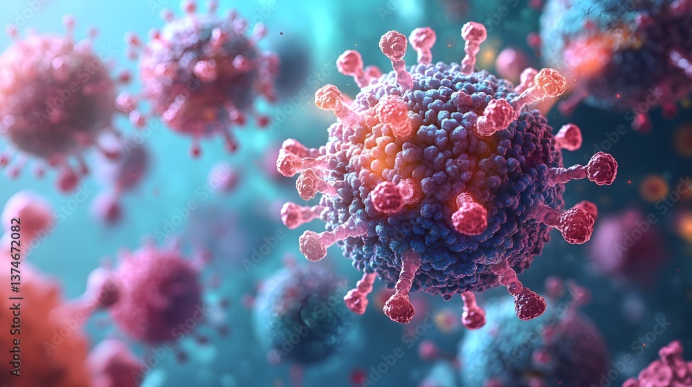 a close up of a bunch of Colona virus and blue balls a close up of a bunch of Colona virus and blue balls