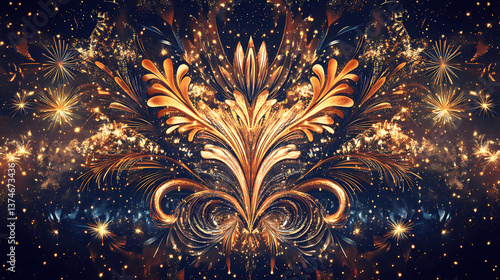 Wallpaper Mural shimmering happy new year Torontodigital.ca