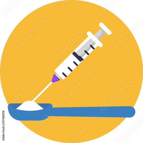 Representation of addictive substances - An icon symbolizing drugs, alcohol, and other harmful substances linked to addiction.
