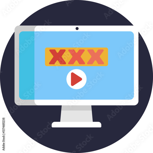 Pornography Addiction: An icon representing compulsive consumption of explicit content, often leading to negative emotional or psychological impacts.