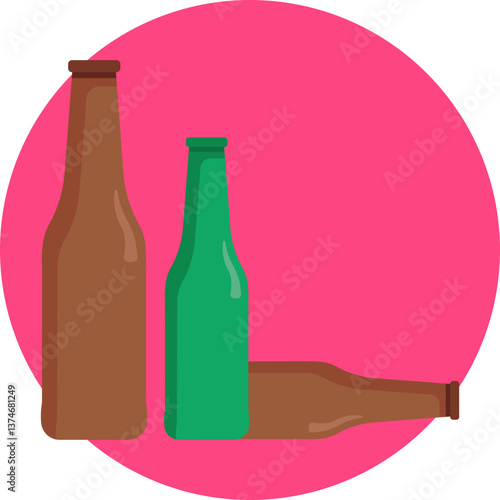 Alcohol bottle: Represents the consumption of alcoholic beverages and its potential for addiction.