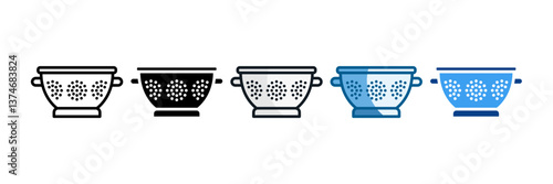 Colander Icon Set Multiple Style Collection