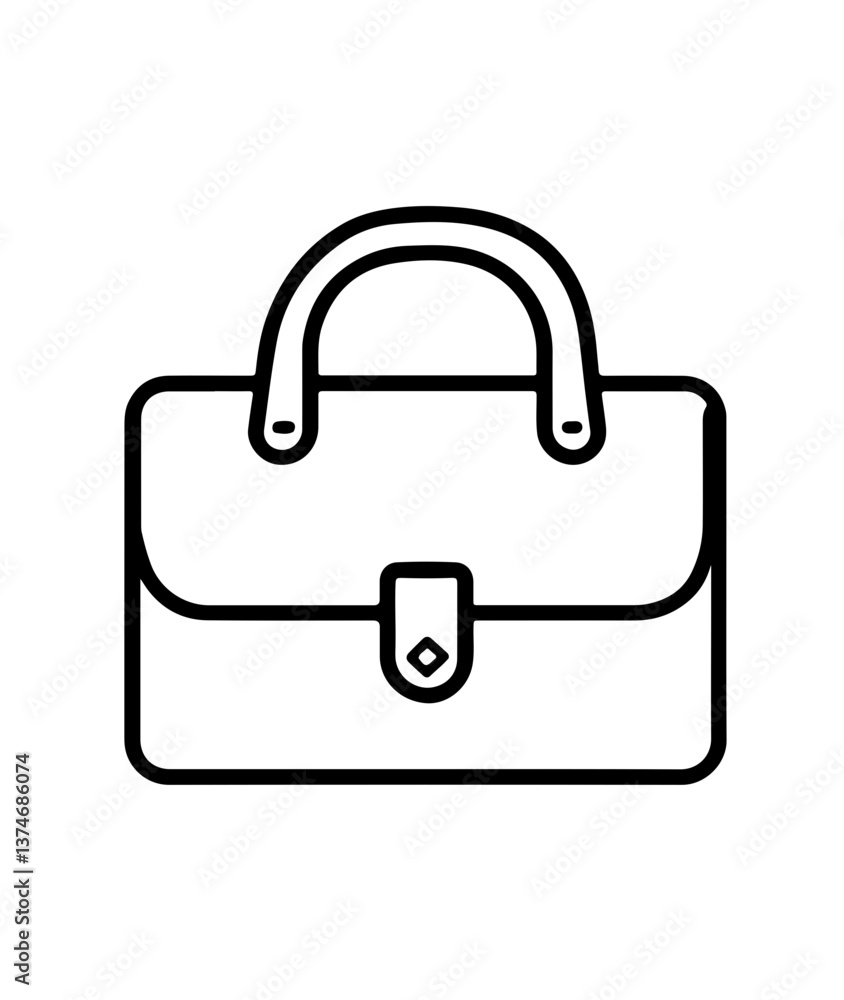 Elegant Business Briefcase Symbol in Minimalist Outline
Elegant Business Briefcase Symbol in Minimalist Outline