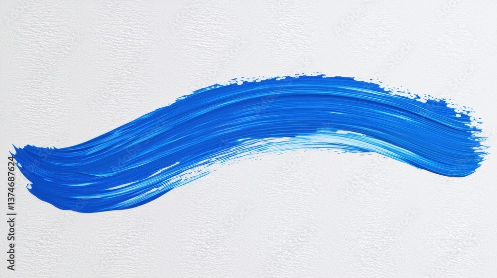 Blue brush stroke on a white background. the brush stroke is in the shape of a wave or a wave, with the ends of the wave curving upwards towards the right side of the image. Blue brush stroke on a white background. the brush stroke is in the shape of a wave or a wave, with the ends of the wave curving upwards towards the right side of the image.