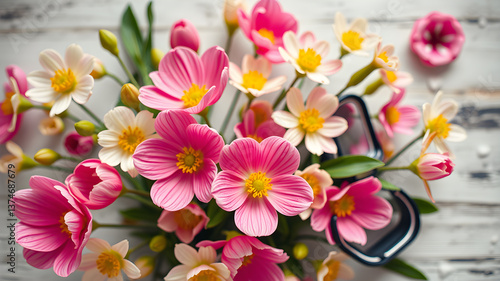 Valentine's Day composition. mothers day, womens day concept. AI generated image, ai