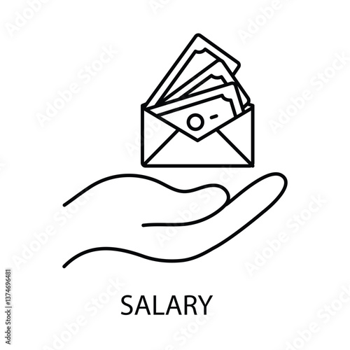 Vector icon for salary. A minimalist design featuring a dollar symbol and paycheck concept.