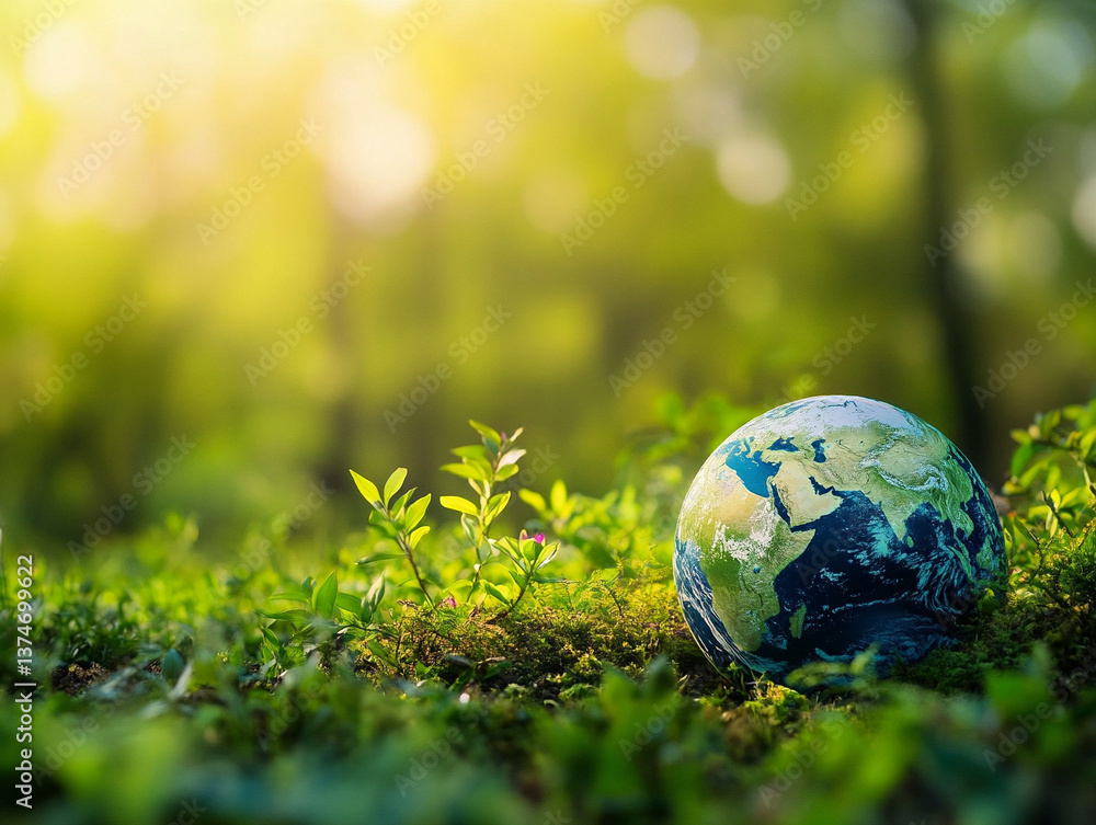 world globe on grass world globe on grass