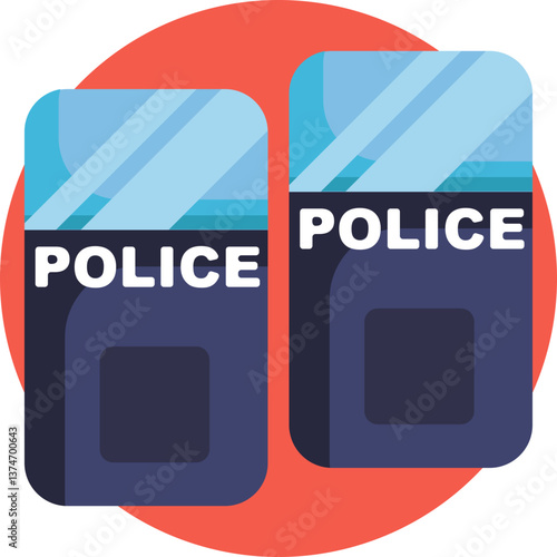 A protective shield used by law enforcement officers for defense in confrontational situations.