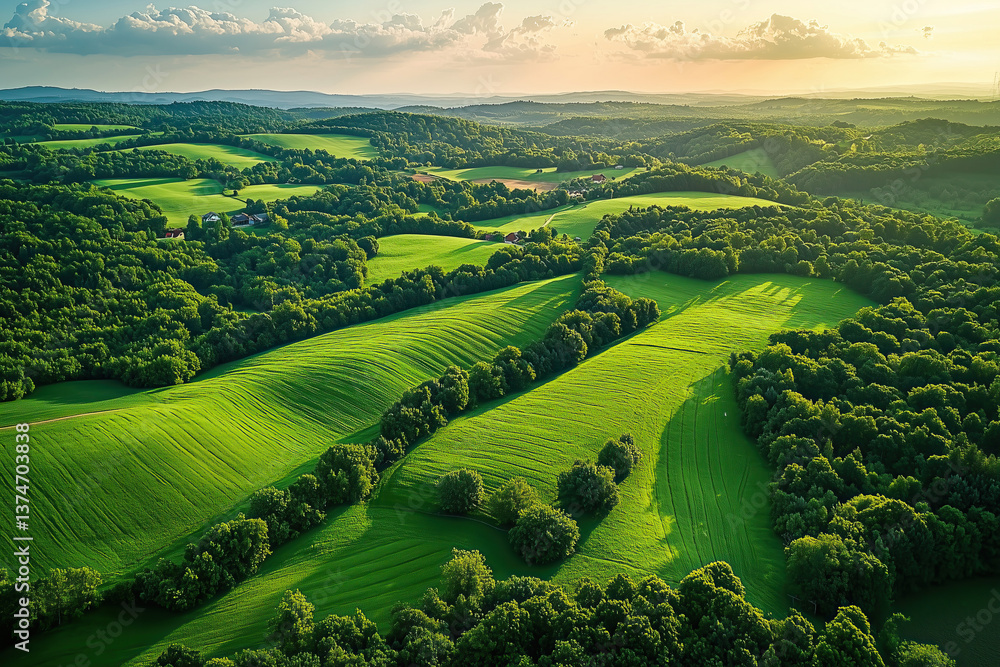 Fototapeta premium An empty field from a high view