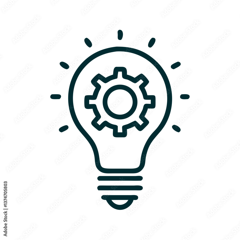 Light bulb with gears representing innovation and creativity Light bulb with gears representing innovation and creativity