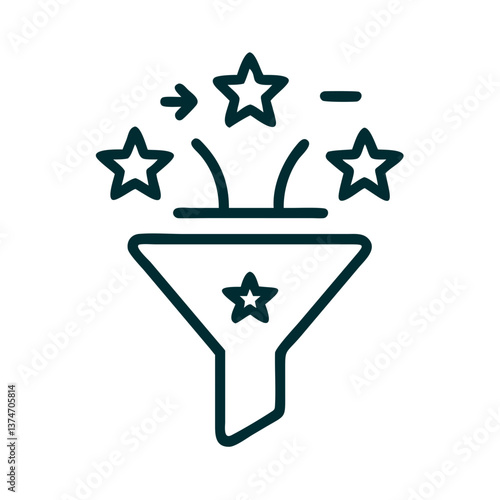 Star Funnel Icon with Magical Effect in Minimalist Style  