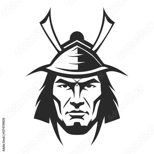 Samurai: A close-up illustration captures the stoic and formidable presence of a samurai warrior, featuring detailed linework and evoking the essence of discipline, strength.