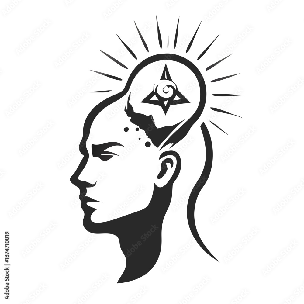 Inner Thoughts: A stylized grayscale illustration depicts a human head in profile, featuring an intricate design within, suggesting complex thought processes, intellectualism, and contemplation. Inner Thoughts: A stylized grayscale illustration depicts a human head in profile, featuring an intricate design within, suggesting complex thought processes, intellectualism, and contemplation.