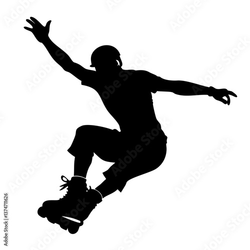 Rollerblading Silhouette: A dramatic silhouette of a rollerblader in mid-air, showcasing the dynamism and athleticism of this exhilarating sport. The image captures the essence of motion and freedom.