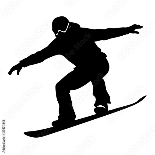 Snowboarder silhouette: A striking silhouette of a snowboarder carves gracefully down the mountain, showcasing the thrill of winter sports in its purest form.