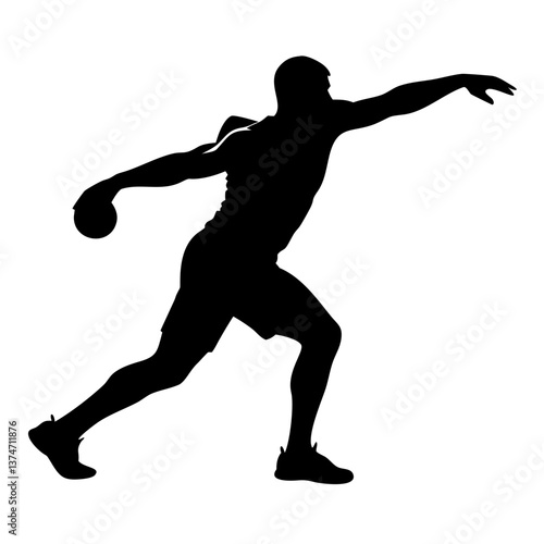 Discus Throw Silhouette: A dynamic silhouette captures the essence of a discus thrower mid-action, highlighting athleticism and peak performance in a minimalist yet compelling style.