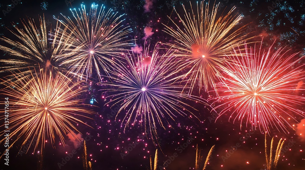 Spectacular fireworks exploding in the sky celebrating joyful occasions image Spectacular fireworks exploding in the sky celebrating joyful occasions image