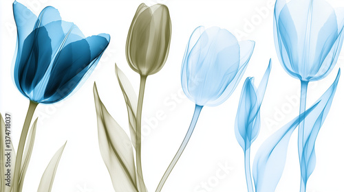 Delicate x-ray tulips bundle for floral design