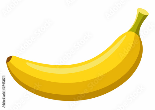Yellow ripe banana isolated on white background